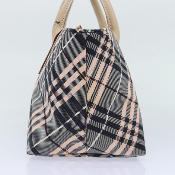 BURBERRY Nova Check Blue Label Hand Bag Nylon Gray Pink Auth - Picture 4 of 16